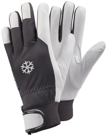 Tegera TEGERA Grey, White Leather Cold Resistant Work Gloves, Size 8 [117-8]; 118-689