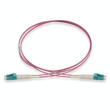 Schneider Electric LC to LC Multi Mode OM4 Fibre Optic Cable, 600μm, Magenta, 3m [ACTFP2L1M45M30]; 119-300