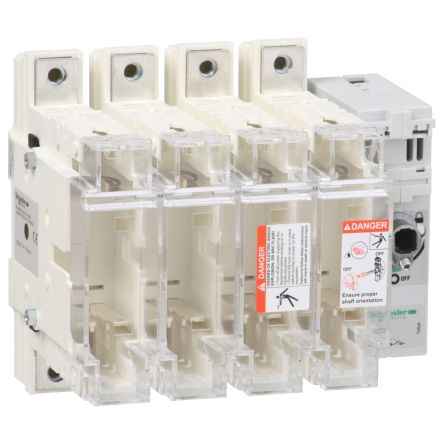 Schneider Electric Fuse Switch Disconnector, 4 Pole, 160A Max Current [GS2L4]; 119-486