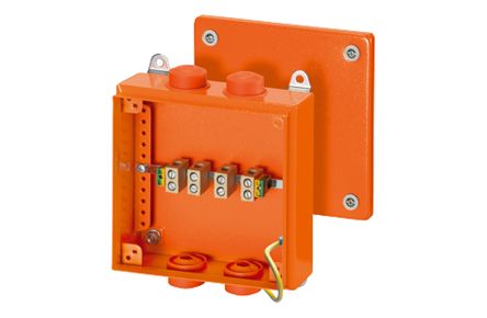 HENSEL Fk Series Orange Sheet Steel Junction Box, IP66, 80 x 200 x 200mm [FK 9255]; 119-720