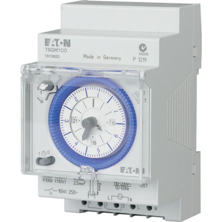 Eaton Distribution Parts Time Switch 110 → 230 V, 1-Channel [167392 TSQW1CO]; 120-352