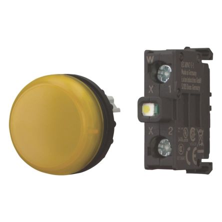 Eaton, M22 Yellow Indicator, 22.5mm Cutout, IP66, IP69K, Round [168778 M22-L-Y-LEDC-BVP]; 120-657