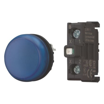 Eaton, M22 Blue Indicator, 22.5mm Cutout, IP66, IP69K, Round [168783 M22-L-B-LEDC-BVP]; 120-664
