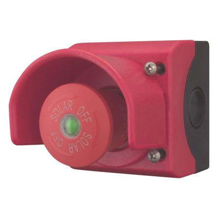 Eaton Push Emergency Stop Push Button - 2 N/C, Plastic, 1 Cutouts, Red, SOLAR OFF, IP67, IP69K [150645 M22-SOL-PVT45PMPI02Q]; 121-869