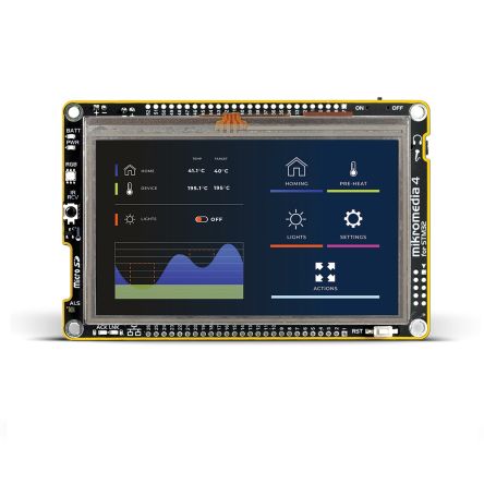 MikroElektronika Mikromedia 4 for STM32 Resistive MIKROE-6151 ARM ARM Baseboard, Daughter Board [MIKROE-6151]; 121-995