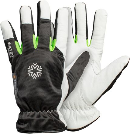 Tegera TEGERA Black, Green, White Leather Cold Resistant Work Gloves, Size 11 [525-11]; 122-739