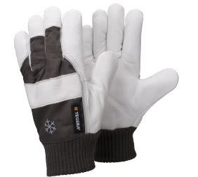Tegera TEGERA Grey, White Leather Dry Environment Work Gloves, Size 9 [52-9]; 122-750