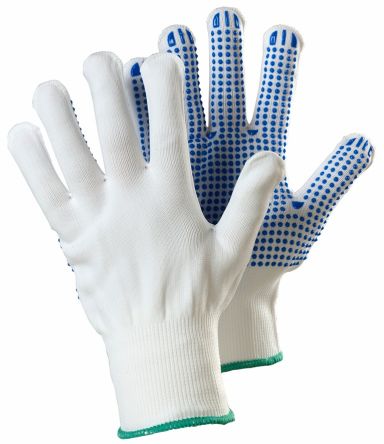 Tegera TEGERA Blue, White Nylon Dry Environment Work Gloves, Size 10, PVC Coating [630-10]; 122-791
