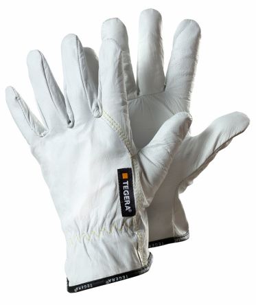 Tegera TEGERA White Leather Harsh Environment Work Gloves, Size 9 [640-9]; 122-803