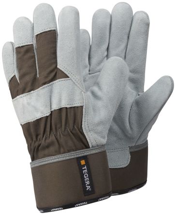 Tegera TEGERA Grey, White Leather Harsh Environment Work Gloves, Size 11 [51-11]; 122-834