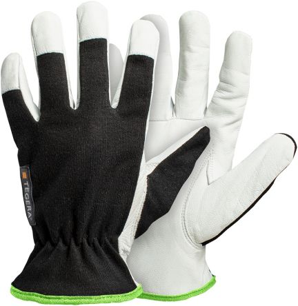 Tegera TEGERA Black, White Leather Dry Environment Work Gloves, Size 6 [511-6]; 122-849