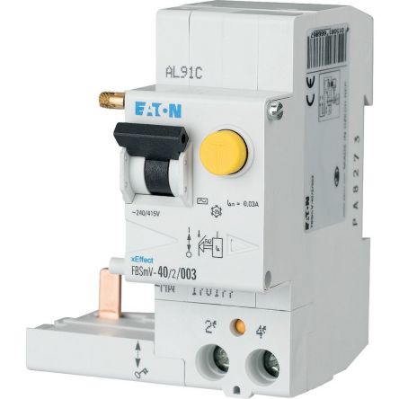Eaton xEffect - FBSmV RCCB, 63A, 2 Pole, Type A, 240/415V ac [170216 FBSMV-63/2/1-A]; 123-521
