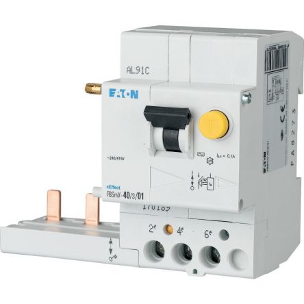 Eaton xEffect - FBSmV RCCB, 40A, 3 Pole, 30mA, Type G, 240/415V ac [170238 FBSMV-40/3/003-G]; 123-549