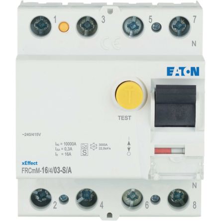 Eaton xEffect - FRCmM RCCB, 16A, 4 Pole, 300mA, 240/415V ac [170446 FRCMM-16/4/03-S/A]; 123-618
