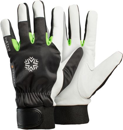 Tegera TEGERA Black, Green, White Leather Cold Resistant Work Gloves, Size 7 [535-7]; 123-864