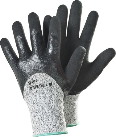 Tegera TEGERA Black, Grey HPPE, Nylon, Spandex Cut Resistant Work Gloves, Size 11, Nitrile, Nitrile Foam Coating [441-11]; 124-007