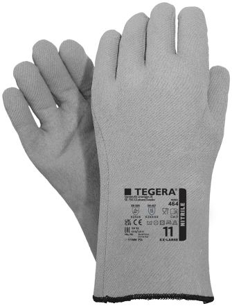 Tegera TEGERA Grey Polyester Heat Resistant Work Gloves, Size 10, Nitrile Coating [464-10]; 124-034