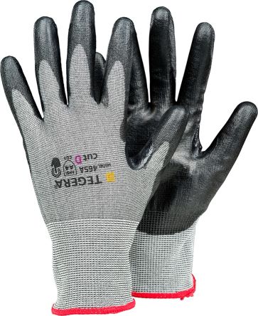 Tegera TEGERA Grey HPPE, Nylon, Spandex, Stainless Steel Fibre Yarn Cut Resistant Work Gloves, Size 7, Polyurethane [465A-7]; 124-050