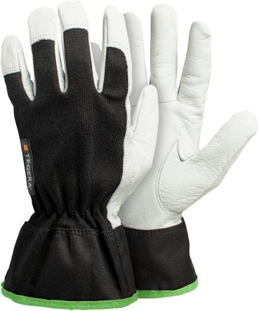 Tegera TEGERA Black, Green, White Leather Dry Environment Work Gloves, Size 12 [514-12]; 124-079