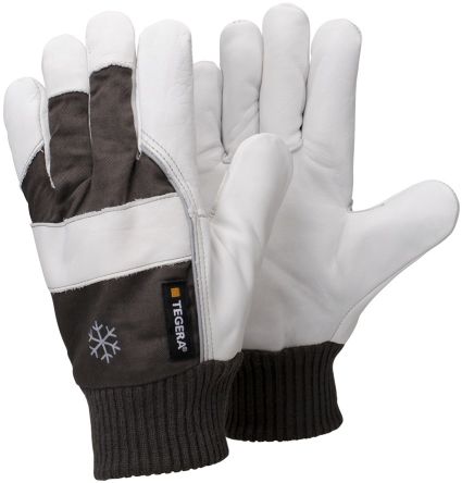 Tegera TEGERA Grey, White Leather Cold Resistant Work Gloves, Size 11 [57-11]; 124-111