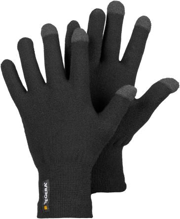 Tegera TEGERA Black Merino Wool, Nylon, Spandex Cold Resistant Work Gloves, Size 9 [4640-9]; 124-151
