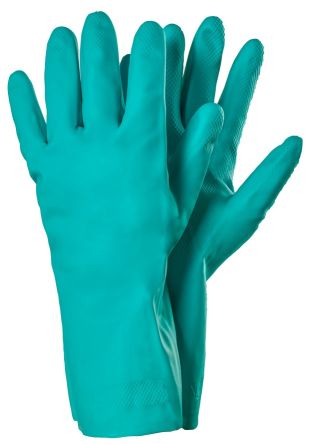 Tegera TEGERA Green Nitrile Chemical Resistant Work Gloves, Size 7 [47A-7]; 124-157