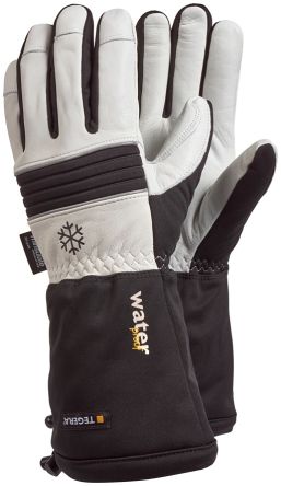 Tegera TEGERA Black, White Leather Cold Resistant Work Gloves, Size 9 [595-9]; 124-223