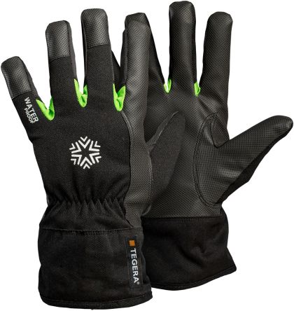 Tegera TEGERA Black, Green Synthetic Leather Cold Resistant Work Gloves, Size 9 [519-9]; 124-241