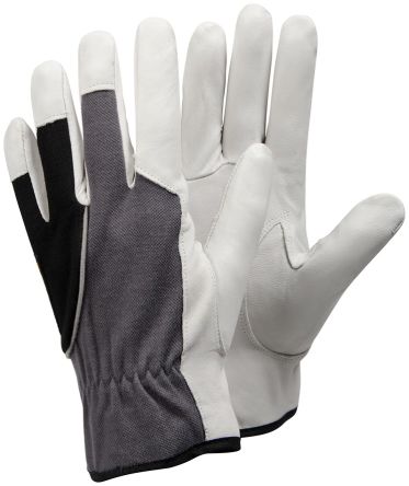 Tegera TEGERA Black, Grey, White Leather Dry Environment Work Gloves, Size 10 [512-10]; 124-318