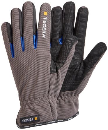 Tegera TEGERA Black, Blue, Grey Synthetic Leather Dry Environment Work Gloves, Size 8 [414-8]; 124-352