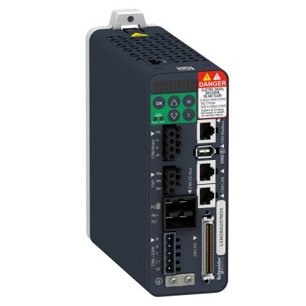 Schneider Electric 100 W Servo Drive, 200 → 240 V, 1, 3 Phase, 1.2 A, Motion Function, 24 V dc [LXM28AU01M3X]; 124-542