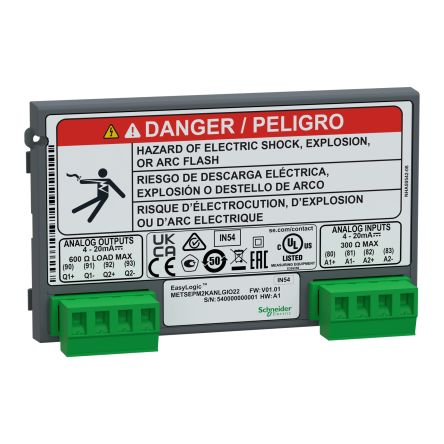 Schneider Electric PM2K2AIAO Series PLC I/O Module for Use with PM2100, PM2130, PM2200, PM2230, Analog, Analogue [METSEPM2KANLGIO22]; 124-554