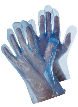 Tegera TEGERA Blue PE Food Industry Work Gloves, Size 10 [555-10]; 124-655