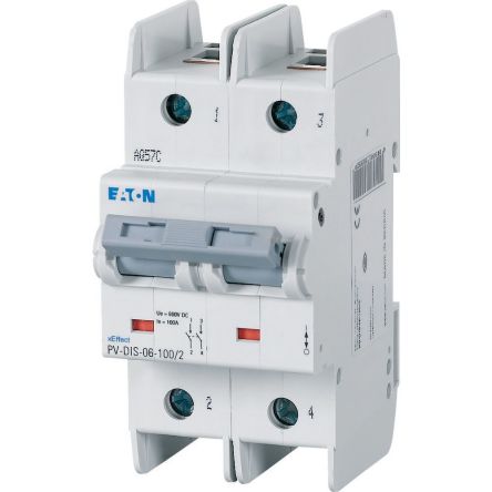Eaton Fuse Switch Disconnector, 2 Pole, 16A Max Current, 16A Fuse Current [179255 PV-DIS-06-16/2]; 124-833