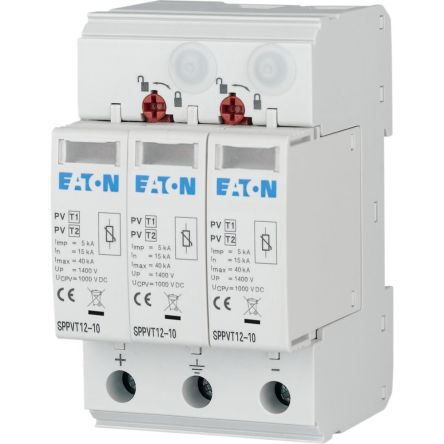 Eaton Surge Protector, 40kA, 3.5kV, DIN Rail Mount [177256 SPPVT12-10-2+PE]; 125-226