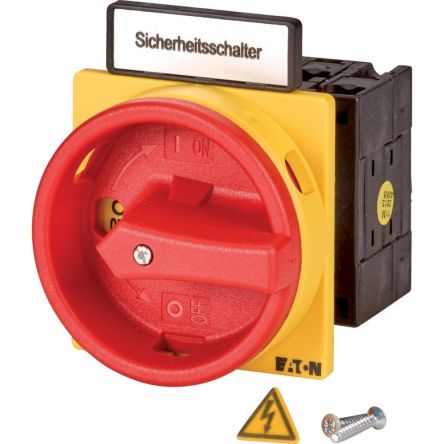 Eaton 2 Pole Flush Mount Isolator Switch - 32A Maximum Current, 15kW Power Rating, IP65 [172962 T3-2-2092CH/EA/SVB-SI-CHD]; 125-977
