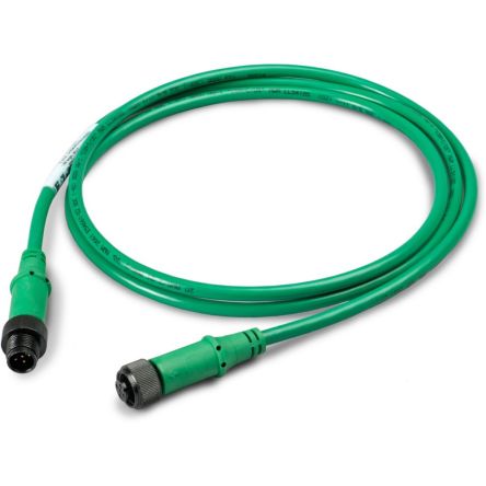 Eaton Straight Male M12 to Straight Female M12 Cable, 1m [174763 SWD4-1LR5-2S]; 126-178