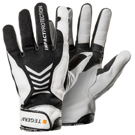 Tegera TEGERA Black, White Leather Construction Work Gloves, Size 12 [7770-12]; 126-400