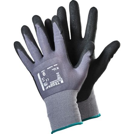 Tegera TEGERA Black, Grey Nylon, Spandex Dry Environment Work Gloves, Size 7, Nitrile Coating [728-7]; 126-431