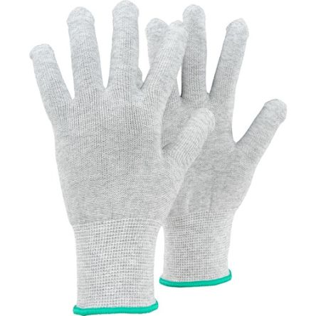 Tegera TEGERA Grey Carbon, Polyester ESD Protection Work Gloves, Size 5 [800-5]; 126-667