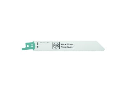 FEIN, 18 Teeth Per Inch Metal 150mm Cutting Length Reciprocating Saw Blade, Pack of 3 [31324000447]; 126-715