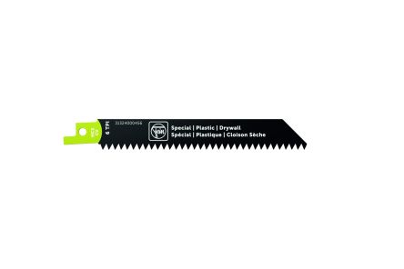 FEIN, 6 Teeth Per Inch Plaster Board 150mm Cutting Length Reciprocating Saw Blade, Pack of 3 [31324000456]; 126-769