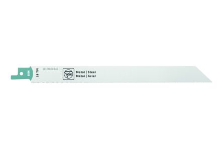 FEIN, 18 Teeth Per Inch Metal 225mm Cutting Length Reciprocating Saw Blade, Pack of 3 [31324000448]; 126-813
