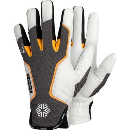 Tegera TEGERA Grey, White Leather Waterproof Work Gloves, Size 8 [7795-8]; 126-924