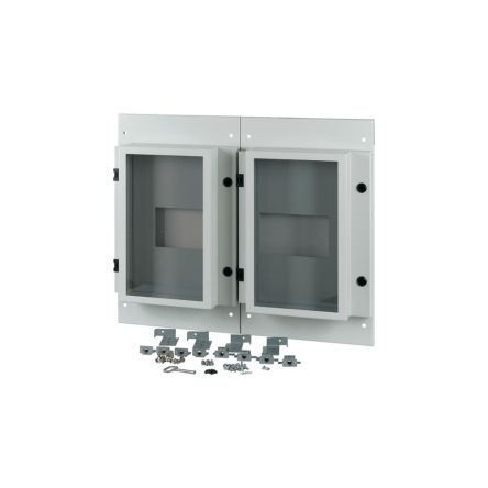 Eaton Grey 2 Gang Front Plate Steel Faceplate & Mounting Plate [180508 XM2N44F08C-55-XMV]; 127-244