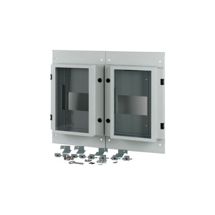 Eaton Grey 2 Gang Front Plate Steel Faceplate & Mounting Plate [180517 XM2N43W08C-55]; 127-295