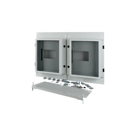 Eaton Grey 2 Gang Front Plate Steel Faceplate & Mounting Plate [180518 XM2N44W10C-55]; 127-296