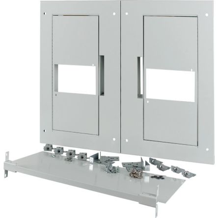 Eaton Grey 2 Gang Front Plate Steel Faceplate & Mounting Plate [180491 XM2N43W08C]; 127-349