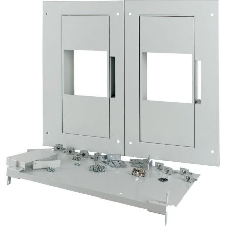 Eaton Grey 2 Gang Front Plate Steel Faceplate & Mounting Plate [180493 XM2N43W08C-XR]; 127-352