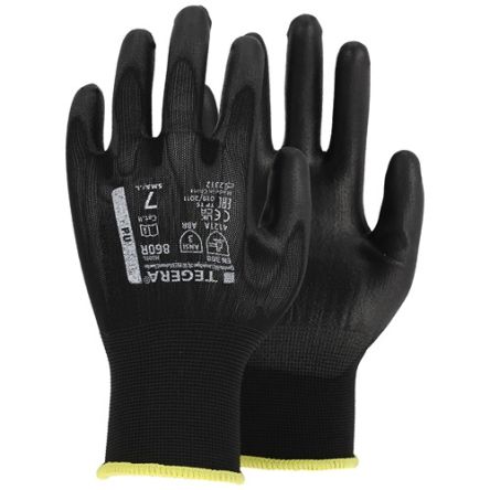 Tegera TEGERA Black Nylon Dry Environment Work Gloves, Size 8, Polyurethane Coating [860R-8]; 128-008